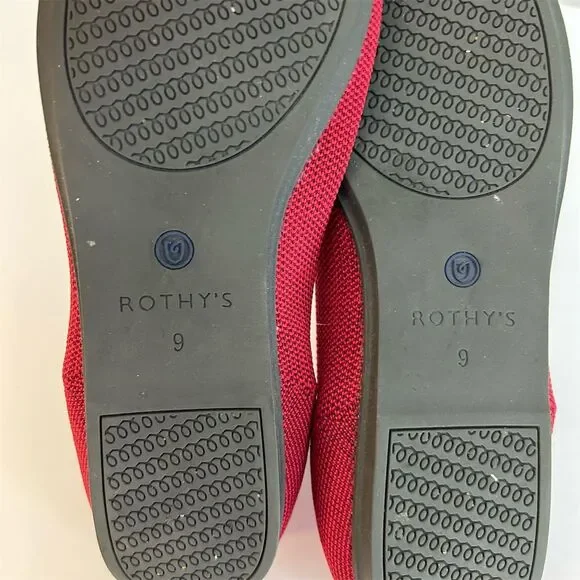 Rothy's Women's Loafer Size 9 Red Flats Eco-Friendly Casual Shoes - Picture 9 of 14